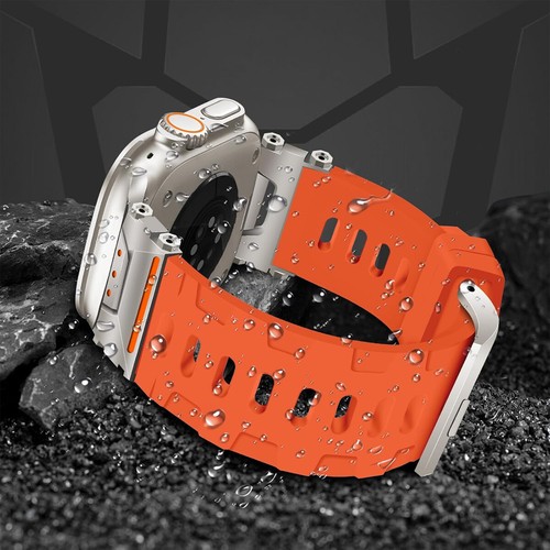 Sportowy silikonowy pasek do Apple Watch Series 42/44/45/46/49mm metalowy pasek bransoletka - Zdjęcie 3 z 22