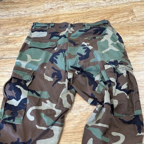 Vintage US Army Woodland Camouflage Ripstop BDU Combat trousers Medium Regular - Picture 6 of 10