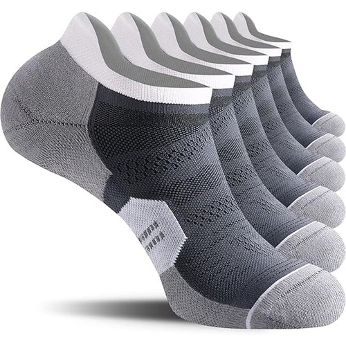 6Pairs Men's Running Ankle Socks with Cushion Low Cut Athletic Tab light Socks - Picture 3 of 24