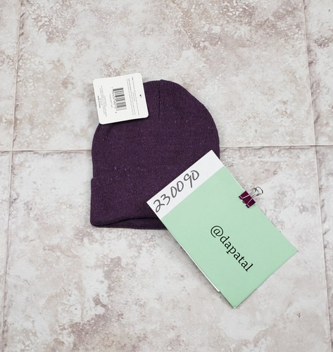 Erwachsene Basic Beanie Mütze Bündchen Aubergine Mütze Einfarbig Eng Strick Rodel - Bild 9 von 9