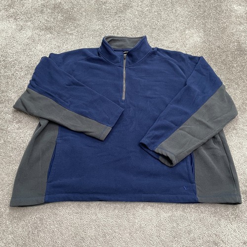 Athletic Works Fleece Jacket Mens 3XL Blue Gray 1/2 Zip Casual Outdoor Hiking - Picture 1 of 13