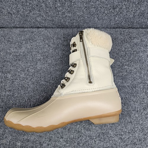 Sperry Duck Boots Womens Lambs Wool Ivory SHERPA Liner Size 9 STS82553 Winter  - Picture 6 of 14