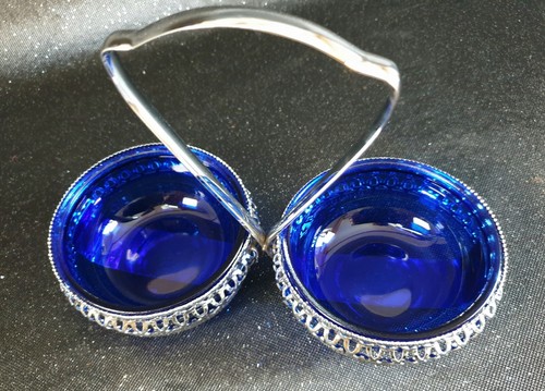 Anbietschale - Snackschale 70-er Jahre blaues Glas - Bild 3 von 6