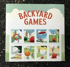 2021USA #5627-5634 Forever Backyard Games - Header Block of 8  mint