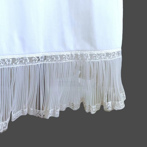 Vintage 1950s Shadowline Womens Slip Sz 34 White Crystal Pleat Antron Nylon Lace - Picture 9 of 12