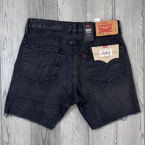 Levis 501 Mujer Talla 32 Negro Algodón Suelto Corte Envejecido Denim NUEVO Corto 93 - Imagen 3 de 15