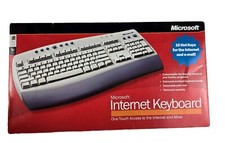 Microsoft Internet PS/2 Keyboard 2001 Hot Key W/Palm Rest NIB- Free Shipping