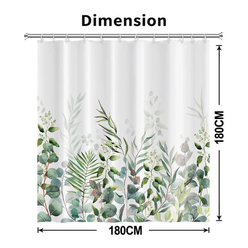 Shower Curtain Plants for BathroomWaterproof Quick-Drying Green Leaves Shower... - Picture 6 of 7