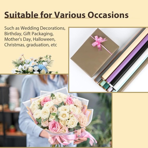 20 Sheets Flower Wrapping Paper - Waterproof Floral Bouquet Packaging Paper... - Picture 32 of 89