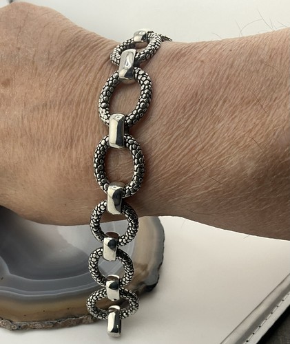 Vintage Zina of Beverly Hills Sterling Silver Heavy Link Bracelet 7.5” Length - Picture 6 of 6