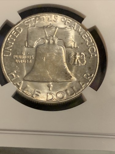 NGC 1954 S Franklin half .50 MS65 awesome Color / Toning / Luster Great Coin! - Picture 8 of 9