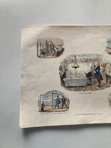 George Cruikshank Hand Colored Etching Print Chief And State Caricature 1829 - Picture 9 of 15