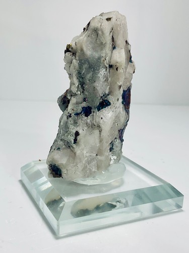 Calcite/Chalcopyrite/Fluorescent/Quartz/Sphalerite/Peacock Ore/Glass Base - Picture 8 of 11