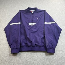Nike Kansas State Team Jacket Men Small Purple Quarter Zip Pockets Vented READ