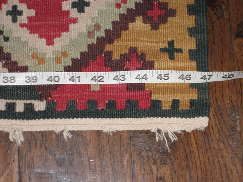 Vintage mehrfarbiger Teppich Teppich (Native American grün blau rot weiß antik) - Bild 8 von 11