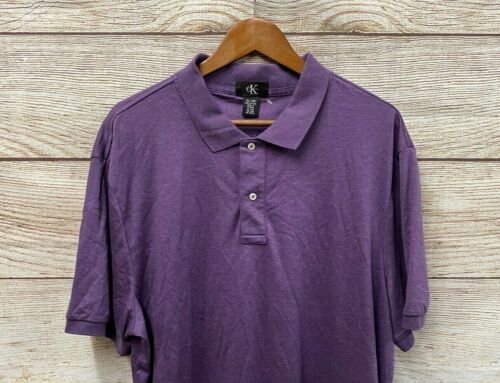 Polo Calvin Klein uomo XL (50" petto) viola maglia morbida polo nuova - Foto 2 di 4