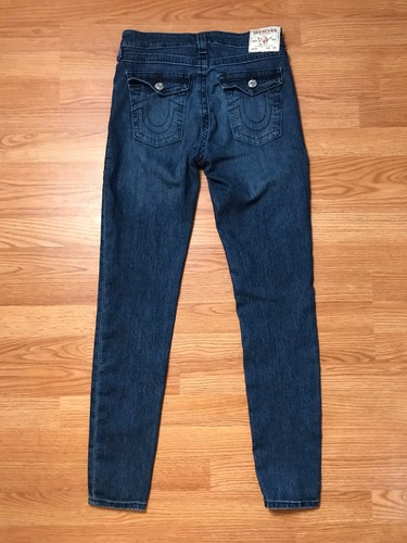 True Religion Jennie Jeans Womens 28x30 Blue Mid Rise Super Skinny Stretch - Picture 10 of 11