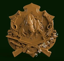 3D STL Model Hunting Panel 4 for CNC Router 3D PRINTER Aspire Artcam Engraver