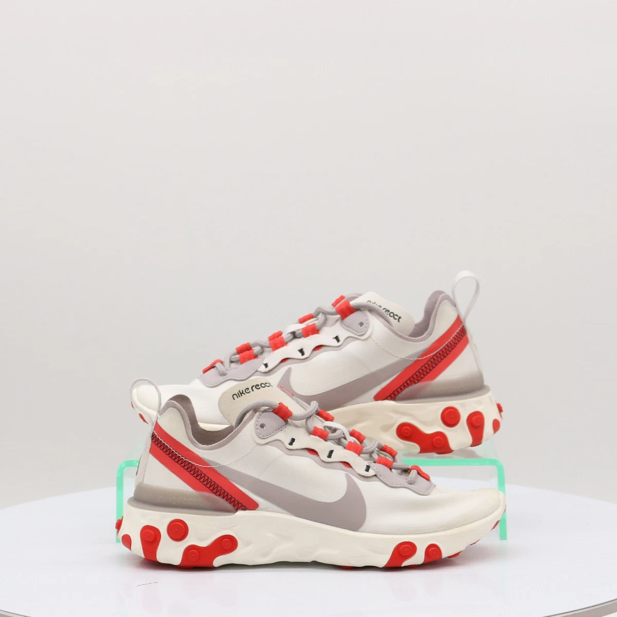 Nike beige and red clearance react element 55 trainers