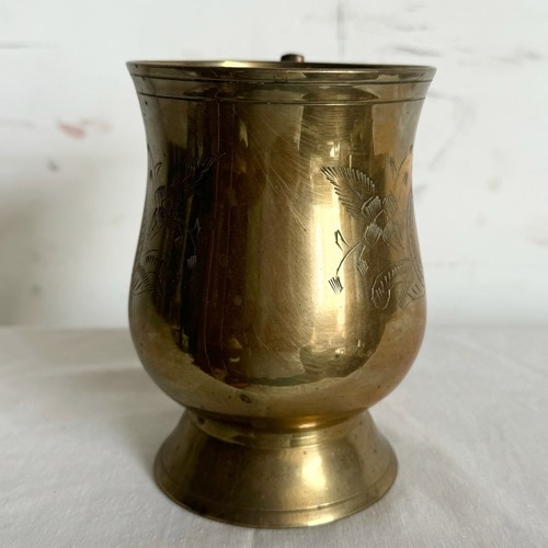 Vintage Engraved Brass Cup/Mug - Picture 4 of 7