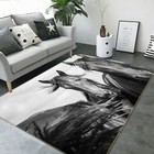 3D Black Horse C368 Animal Non Slip Rug Mat Round Elegant Carpet Zoe