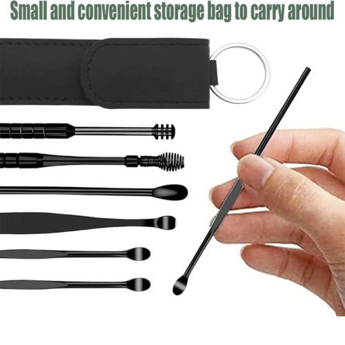 Ear Pick Cleaning 6PCS Set Spiral Tool Spoon Ear Wax Remover Cleaner Curette Kit - Picture 18 of 37