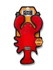 NEW! POWER HOUSE LOBSTER DOG TOY PREMIUM TOUGH PLUSH w/ SQUEAKERS