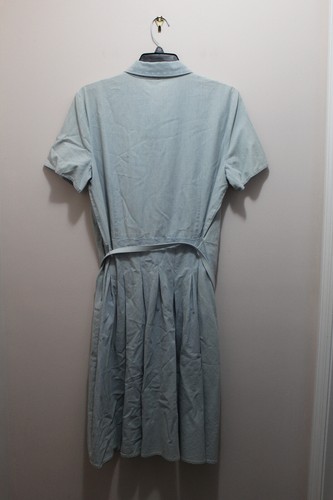 LAUREN RALPH LAUREN FIT & FLARE KLEID 100 % BAUMWOLLE CHAMBRAY-WASCHUNG GRÖSSE 8 & 10 - Bild 4 von 7