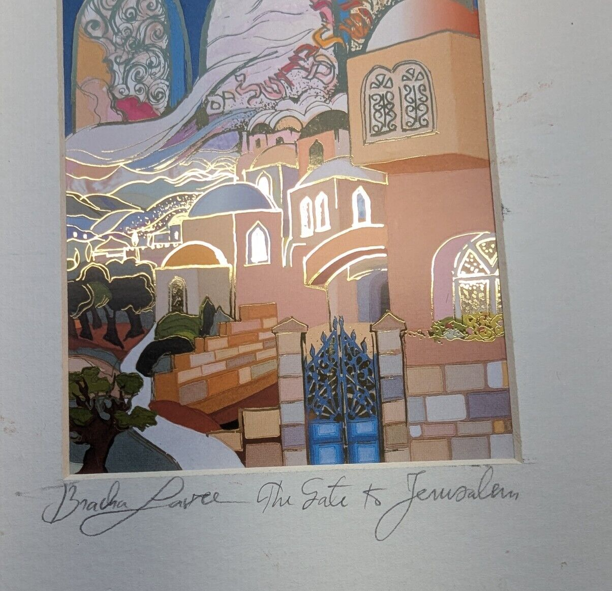 Bracha Lavee Brym Wall Art Titled Peace and Love Over Jerusalem NO