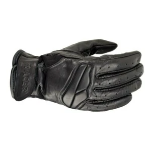Racer Field Leather Short Motorcycle Gloves Black