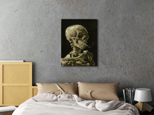 Skull of a Skeleton with Burning Cigarette, 1886 by Vincent Van Gogh Canvas Art - Picture 2 of 7