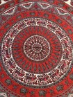 Mandala Animal Tapestry Red Pink Gray & White 100% Cotton Made In India Boho