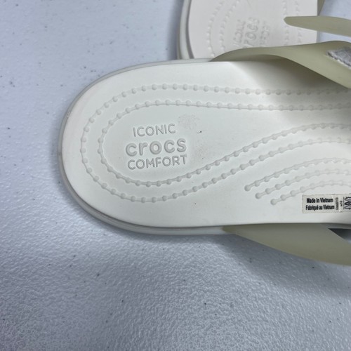 Sandalias Crocs Tulum Puntera Para Mujer 10 Jalea Blanca Icónicas Confort Playa - Imagen 11 de 15