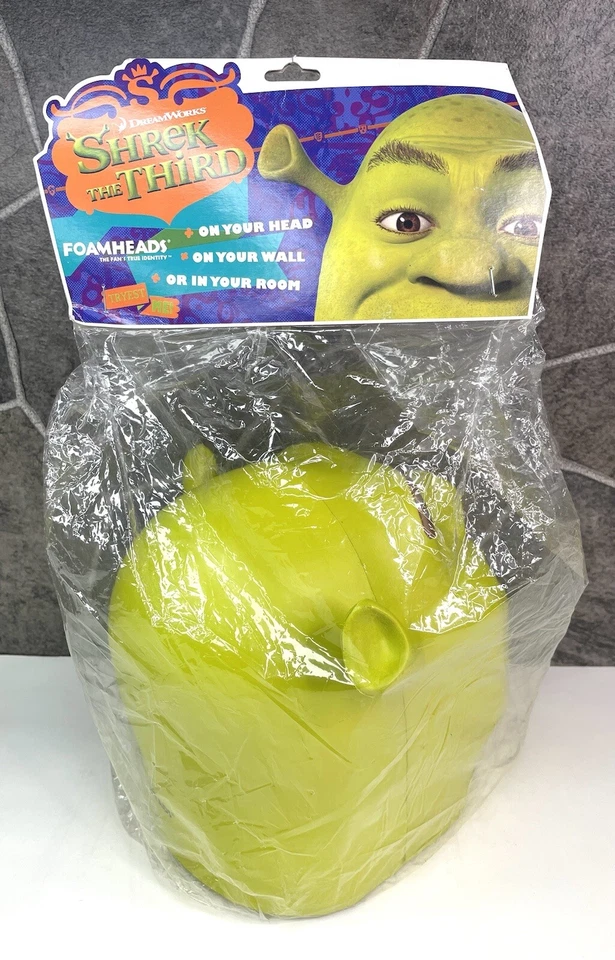 NIP 2007 Dreamworks SHREK THE THIRD Foam Head Foamheads NOT A MASK - Image 2 of 4