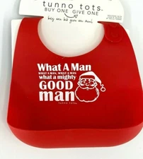 Bella Tunno Tots Christmas Santa Silicone Bib Adjustable BPA PVC Free Pocket 
