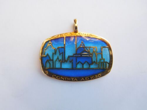 Fabulous French Art Deco Cubism 18K Gold Enamel Plique Boston Bertrand Pendant ⚓ - Picture 7 of 19
