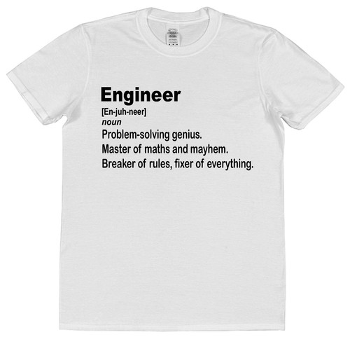 Engineer Dictionary Definition T-Shirt Gift for Architect, Mechanic & Tradesmen - Picture 5 of 5