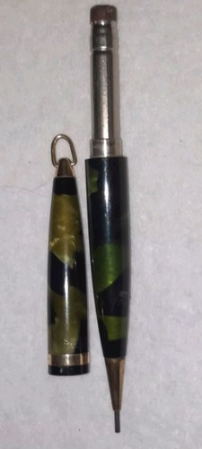 "SHEAFFER'S-Made in U.S.A" Fiocchi Perlati in Verde/Nero Anello-Matita/FUNZIONANTE - Foto 10 di 12