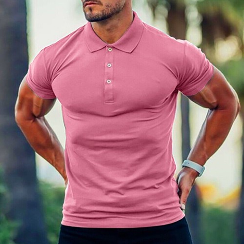 Polo T Shirt Men Collar Short Sleeve Sports Soft Golf Button Casual T-shirt 2025 - Bild 2 von 10