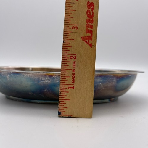 Vintage Small Silverplate Oval Bowl with unique Bottom - Picture 13 of 18