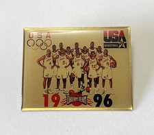 Vintage Atlanta Olympics Basketball Dream Team USA Epoxy Pin Large Pinback