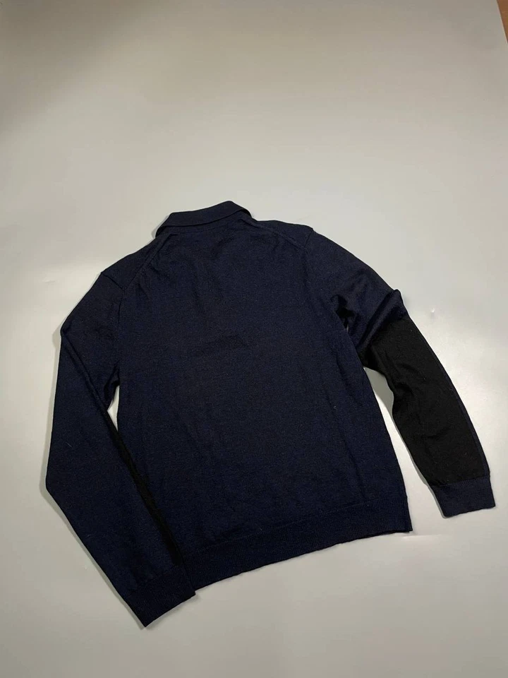 Zadig & Voltaire Paris Paul Patch Merino Wool Long Sleeve Sweater Men Sz M Blue - Image 2 of 4