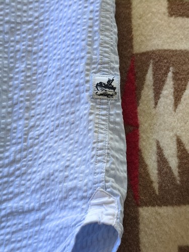 Camisa Atlantic Rancher Company Seersucker Manga Larga Botón XXL Azul - Imagen 9 de 12