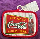 Vintage Coca-Cola Potholder Ice Cold Coke Sold Here Quilted Fabric 1991 USA