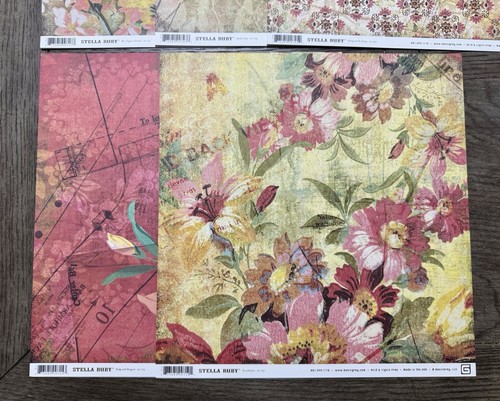 Basic Grey *STELLA RUBY* Collection 12x12 Scrapbook Paper 12 SHEETS - Picture 3 of 3