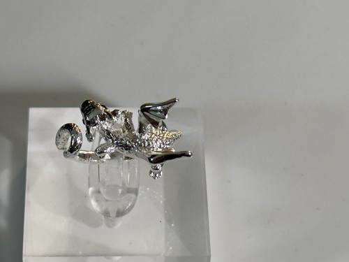 Sterling Silver 925 Ring Dragon Adjustable Open Cubic Zirconia Size K - Picture 6 of 12