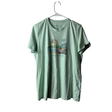 Life Is Good Mint Blue Green Water Graphic Short Sleeve Tee T-shirt Size Large