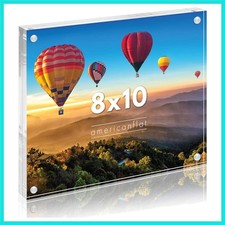 8x10 Acrylic Picture Frame - Double Sided Frames with Magnetic Corners - Tran...