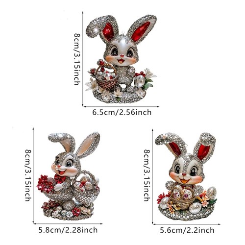 3pcs Flat Easters Rabbit Pendants Hanging Ornament for Indoor and Outdoor Use - Picture 8 of 8