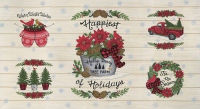 Patchworkstoff von Timeless Treasures, Panel, Weihnachten, ca. 60 x 110 cm